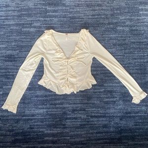 ❗️SOLD❗️Free People cream button up cardigan/throw over